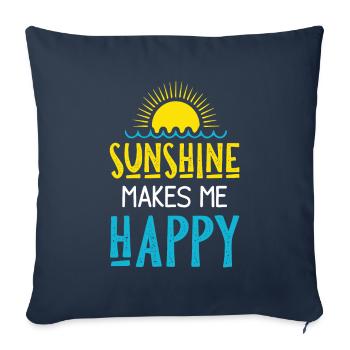 soleil soleil happy - Housse de coussin décorative 45 x 45 cm - bleu marine - Devant