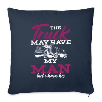 Truck trucker man - Sofa pillowcase 17,3'' x 17,3'' (45 x 45 cm) - navy - Front