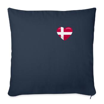 Denmark Heart Danish Flag Danmark Denmark - Sofa pillowcase 17,3'' x 17,3'' (45 x 45 cm) - navy - Front