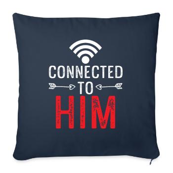 Avec lui couples - Housse de coussin décorative 45 x 45 cm - bleu marine - Devant