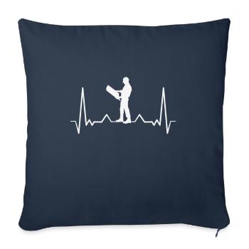 Herzschlag Bauleiter und Vorarbeiter - Sofakissenbezug 45 x 45 cm - Navy - Vorne