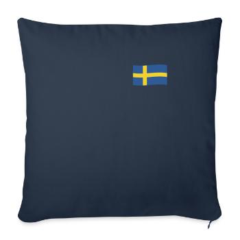 Sweden Drapeau Royaume De Suède Drapeau Sverige - Housse de coussin décorative 45 x 45 cm - bleu marine - Devant