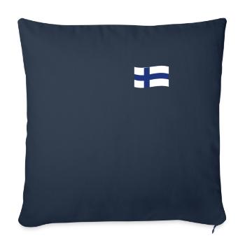 Finlande drapeau finland drapeau Finnish Finn pays - Housse de coussin décorative 45 x 45 cm - bleu marine - Devant