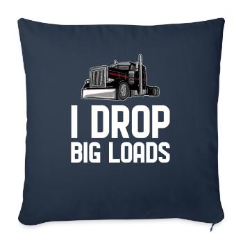 Camion routier camion routier - Housse de coussin décorative 45 x 45 cm - bleu marine - Devant
