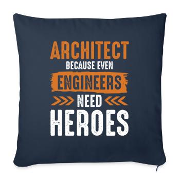 Engineer architect - Sofa pillowcase 17,3'' x 17,3'' (45 x 45 cm) - navy - Front