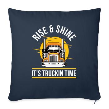 Camion routier camion routier - Housse de coussin décorative 45 x 45 cm - bleu marine - Devant