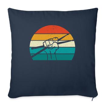 Retro Drumsticks Drums Drummer Gift - Sofa pillowcase 17,3'' x 17,3'' (45 x 45 cm) - navy - Front