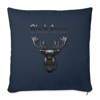 Faune des cerfs de la Forêt-Noire - Housse de coussin décorative 45 x 45 cm - bleu marine - Devant
