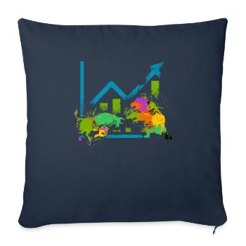 Stock Day Trading Bourse Forex Actions Trader - Housse de coussin décorative 45 x 45 cm - bleu marine - Devant