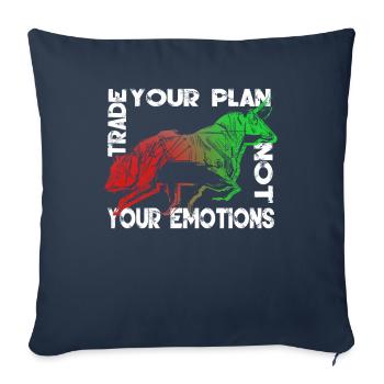 Stock Day Trading Bourse Forex Actions Trader - Housse de coussin décorative 45 x 45 cm - bleu marine - Devant