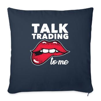 Stock Day Trading Bourse Forex Actions Trader - Housse de coussin décorative 45 x 45 cm - bleu marine - Devant