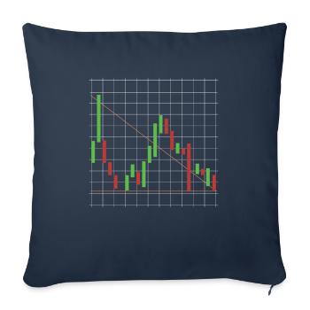 Stock Day Trading Bourse Forex Actions Trader - Housse de coussin décorative 45 x 45 cm - bleu marine - Devant