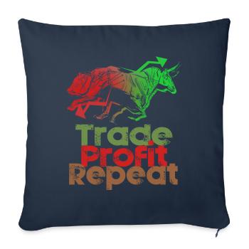 Stock Day Trading Bourse Forex Actions Trader - Housse de coussin décorative 45 x 45 cm - bleu marine - Devant