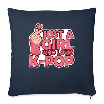 K-Pop Kpop K-Drama Korean Pop Musique - Housse de coussin décorative 45 x 45 cm - bleu marine - Devant