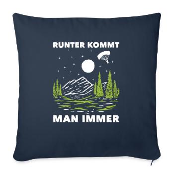 Parapente parapente - Housse de coussin décorative 45 x 45 cm - bleu marine - Devant