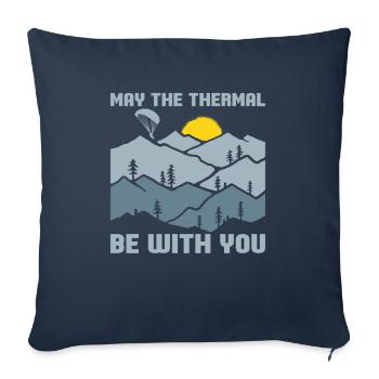 Parapente parapente - Housse de coussin décorative 45 x 45 cm - bleu marine - Devant