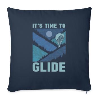 Parapente parapente - Housse de coussin décorative 45 x 45 cm - bleu marine - Devant