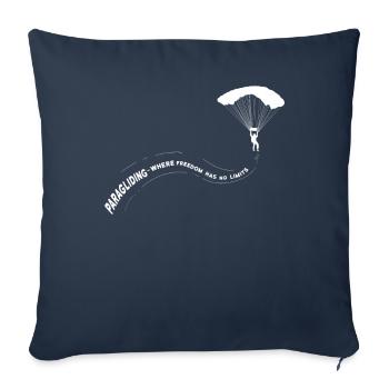 Parapente parapente - Housse de coussin décorative 45 x 45 cm - bleu marine - Devant
