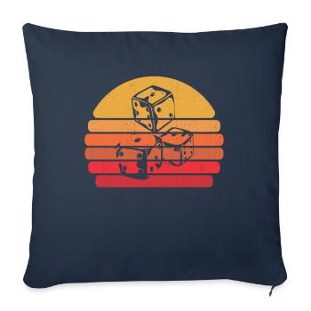 Rétro vintage jeu de plateau - Housse de coussin décorative 45 x 45 cm - bleu marine - Devant