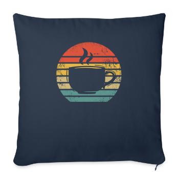 Café buveurs de café Amateurs de café - Housse de coussin décorative 45 x 45 cm - bleu marine - Devant