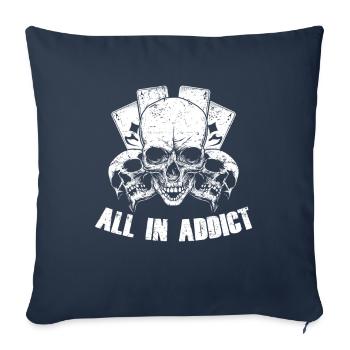 Poker Pokerspieler Texas Holdem - Housse de coussin décorative 45 x 45 cm - bleu marine - Devant