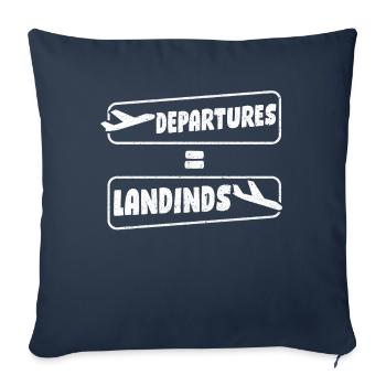 Pilote pilote - Housse de coussin décorative 45 x 45 cm - bleu marine - Devant