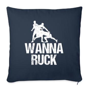Rugby - Housse de coussin décorative 45 x 45 cm - bleu marine - Devant