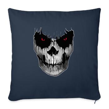 Skull Red Eyes - Skull Horror Skull Biker - Sofa pillowcase 17,3'' x 17,3'' (45 x 45 cm) - navy - Front