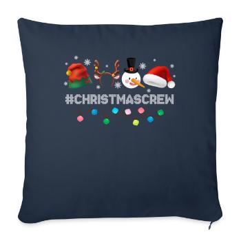 Christmas Crew Reindeer Santa Hat Snowman - Housse de coussin décorative 45 x 45 cm - bleu marine - Devant