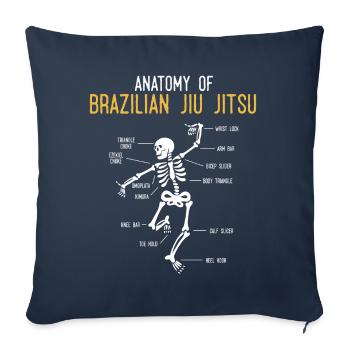 Funny Jiu Jitsu Fighter Anatomy BJJ Training - Sofa pillowcase 17,3'' x 17,3'' (45 x 45 cm) - navy - Front