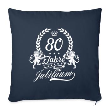 80 Zahl Kranz - Sofakissenbezug 45 x 45 cm - Navy - Vorne