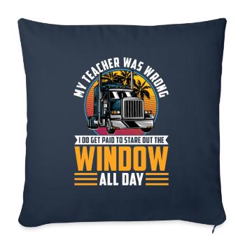 Chauffeurs routiers routiers - Housse de coussin décorative 45 x 45 cm - bleu marine - Devant