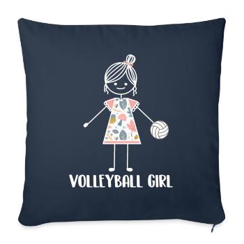 Volleyball Volleyball de plage - Housse de coussin décorative 45 x 45 cm - bleu marine - Devant