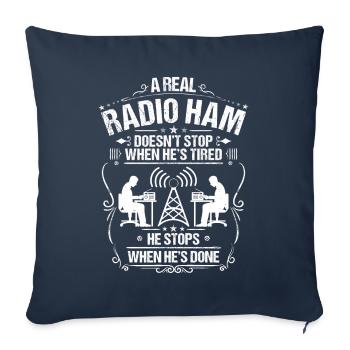 Amateurfunker Amateurfunk Radio Ham Amateur Radio - Sofa pillowcase 17,3'' x 17,3'' (45 x 45 cm) - navy - Front