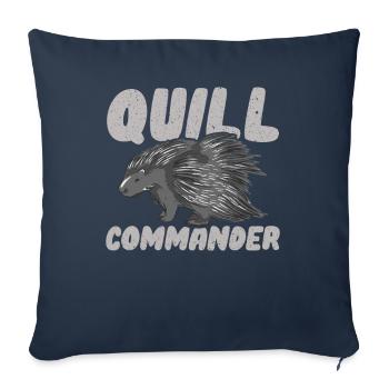 Porc-épic - Housse de coussin décorative 45 x 45 cm - bleu marine - Devant
