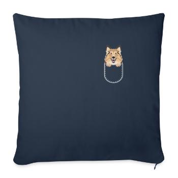 Berger Shetland dans la poche de la poitrine - Housse de coussin décorative 45 x 45 cm - bleu marine - Devant
