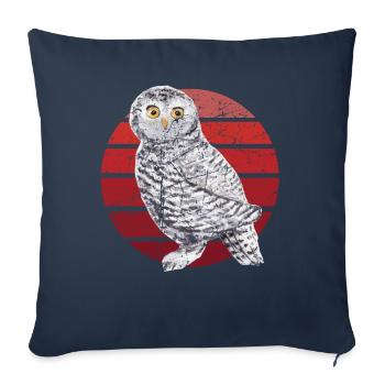Hibou Hibou Hibou Hibou Animal Woody Hibou Grange Hibou Amusant - Housse de coussin décorative 45 x 45 cm - bleu marine - Devant