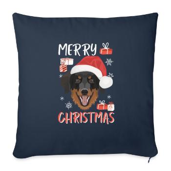 Hovawart Noël - Housse de coussin décorative 45 x 45 cm - bleu marine - Devant