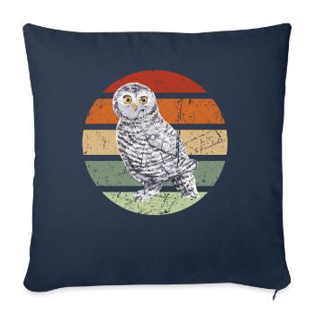 Hibou Hibou Hibou Hibou Animal Woody Hibou Grange Hibou Amusant - Housse de coussin décorative 45 x 45 cm - bleu marine - Devant