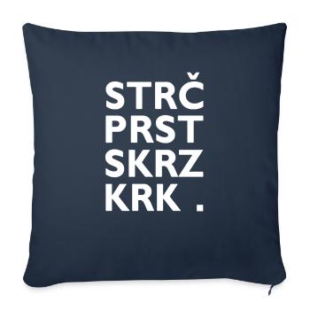 Strč Prst Skrz Krk - Virelangue tchèque - Housse de coussin décorative 45 x 45 cm - bleu marine - Devant