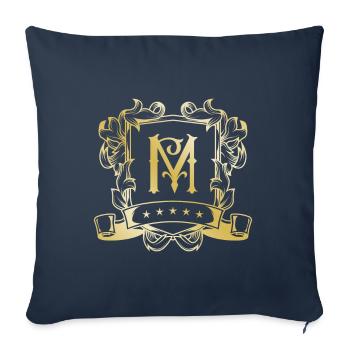 M letter gold - Sofa pillowcase 17,3'' x 17,3'' (45 x 45 cm) - navy - Front