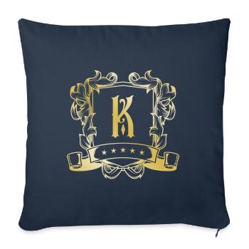 K letter gold - Sofa pillowcase 17,3'' x 17,3'' (45 x 45 cm) - navy - Front