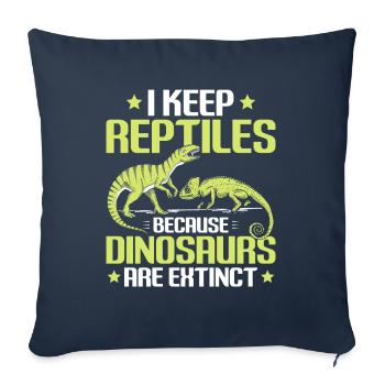 Reptiles Reptiles Serpents Lézard Terrarium - Housse de coussin décorative 45 x 45 cm - bleu marine - Devant