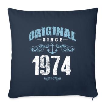 1974 original depuis - Housse de coussin décorative 45 x 45 cm - bleu marine - Devant