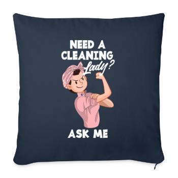 Funny cleaning lady Cleaner Housewife Cleaning - Sofa pillowcase 17,3'' x 17,3'' (45 x 45 cm) - navy - Front