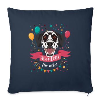 Carnaval dalmate Carnaval - Housse de coussin décorative 45 x 45 cm - bleu marine - Devant