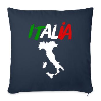 ITALIA Stiefel Italien Fan Trikot mit Fussball - Sofakissenbezug 45 x 45 cm - Navy - Vorne