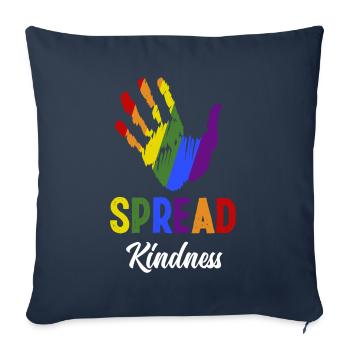 Convivialité Inclusion Diversité Anti-intimidation - Housse de coussin décorative 45 x 45 cm - bleu marine - Devant