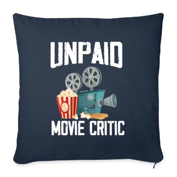 Cinéma Nuit Cinéma Popcorn Films Critiques de cinéma - Housse de coussin décorative 45 x 45 cm - bleu marine - Devant