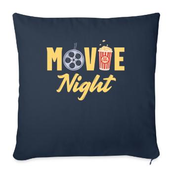 Soirée Cinéma Popcorn Films - Housse de coussin décorative 45 x 45 cm - bleu marine - Devant